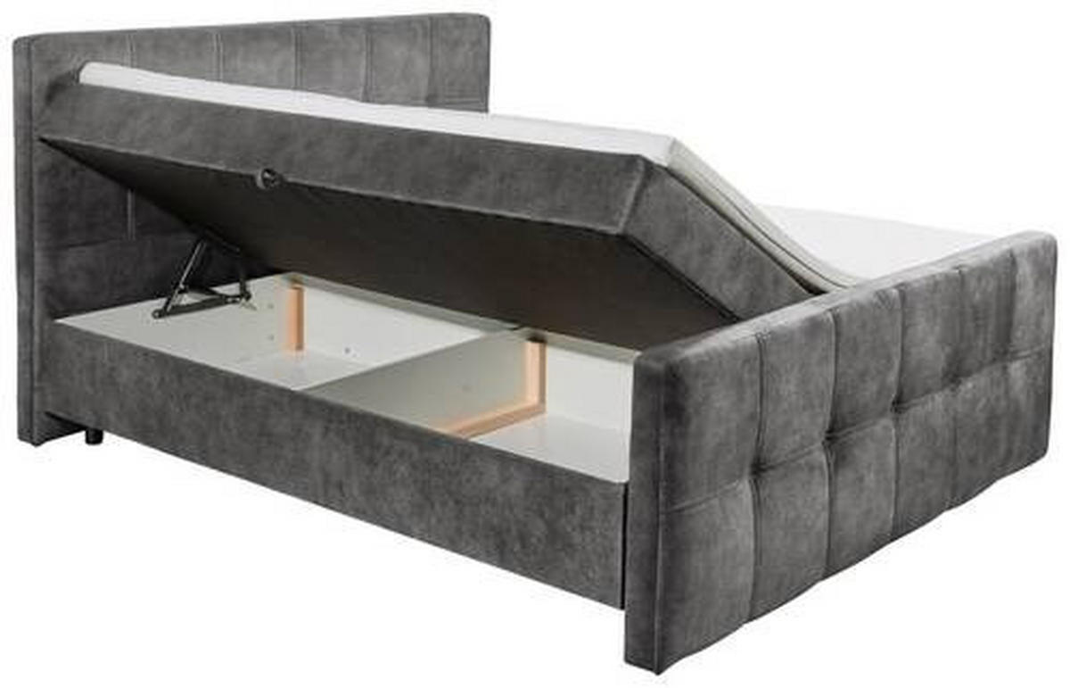 BOXBETT 160/200 cm  in Anthrazit  - Anthrazit/Schwarz, MODERN, Holzwerkstoff/Kunststoff (160/200cm) - MID.YOU