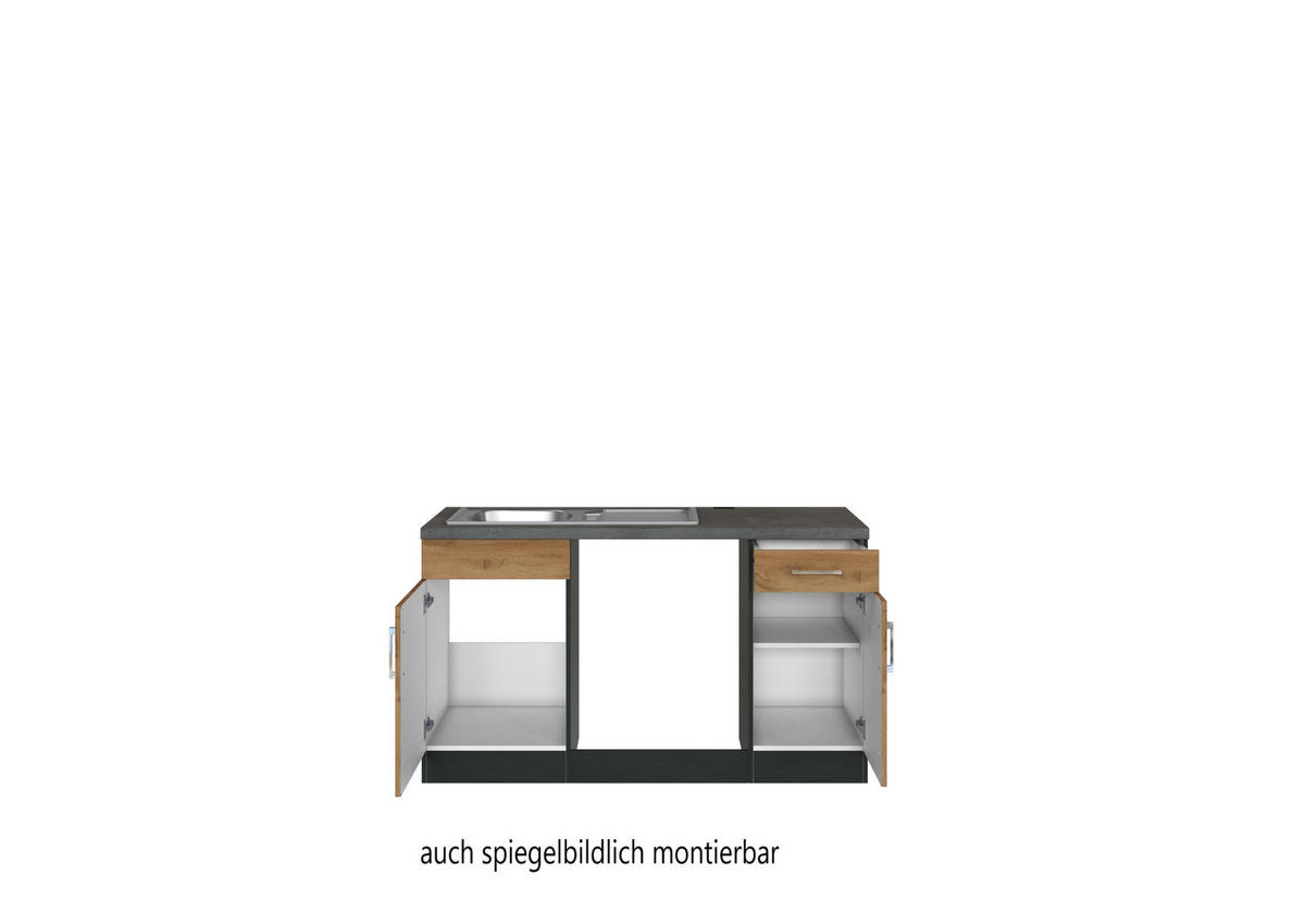 ECKKÜCHE 210/270 cm  in Eichefarben  - Eichefarben/Anthrazit, Modern, Holzwerkstoff/Metall (210/270cm) - Held
