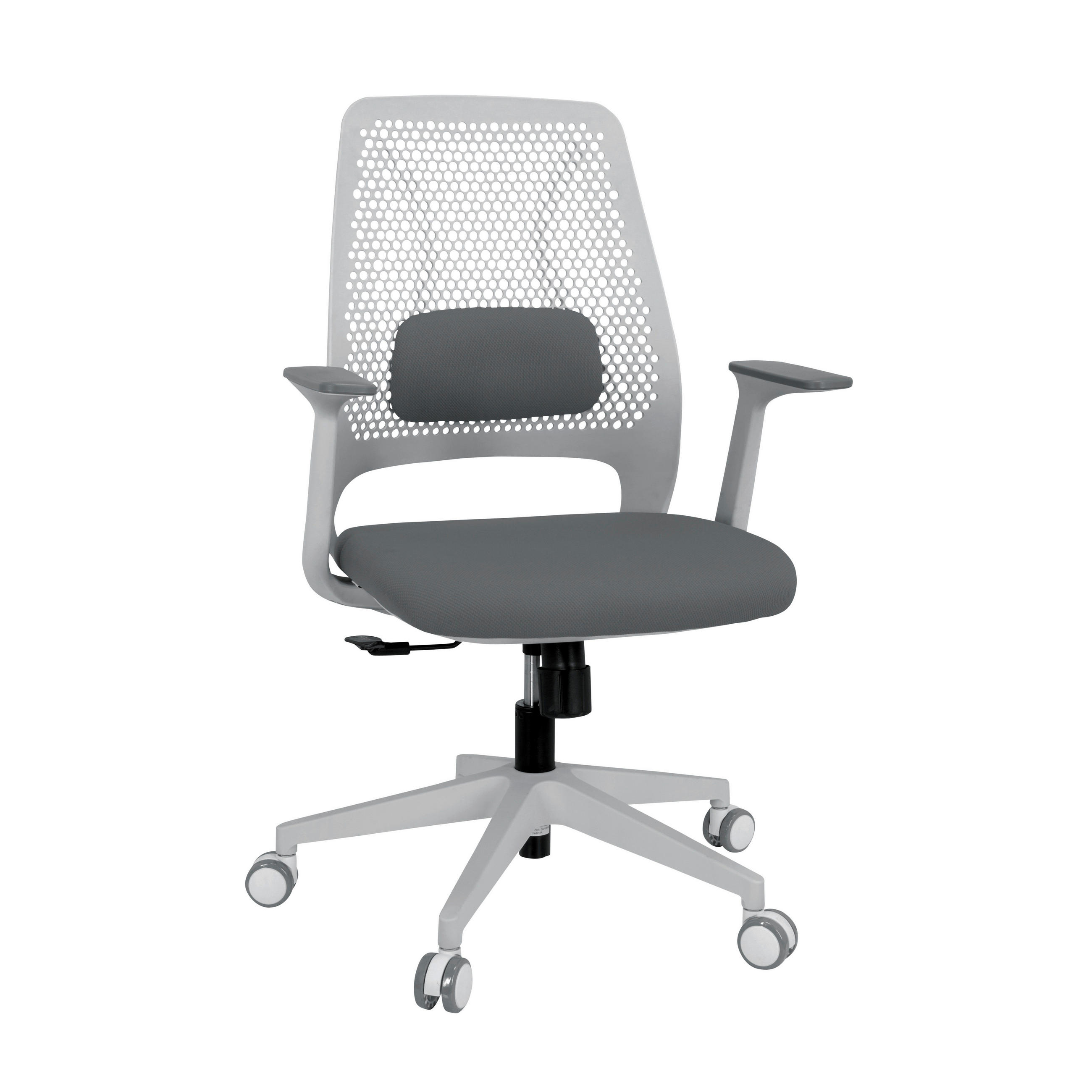 SNURRSTOL  i flatväv grå, vit  - vit/grå, Basics, textil/plast (63/99/56cm) - MID.YOU