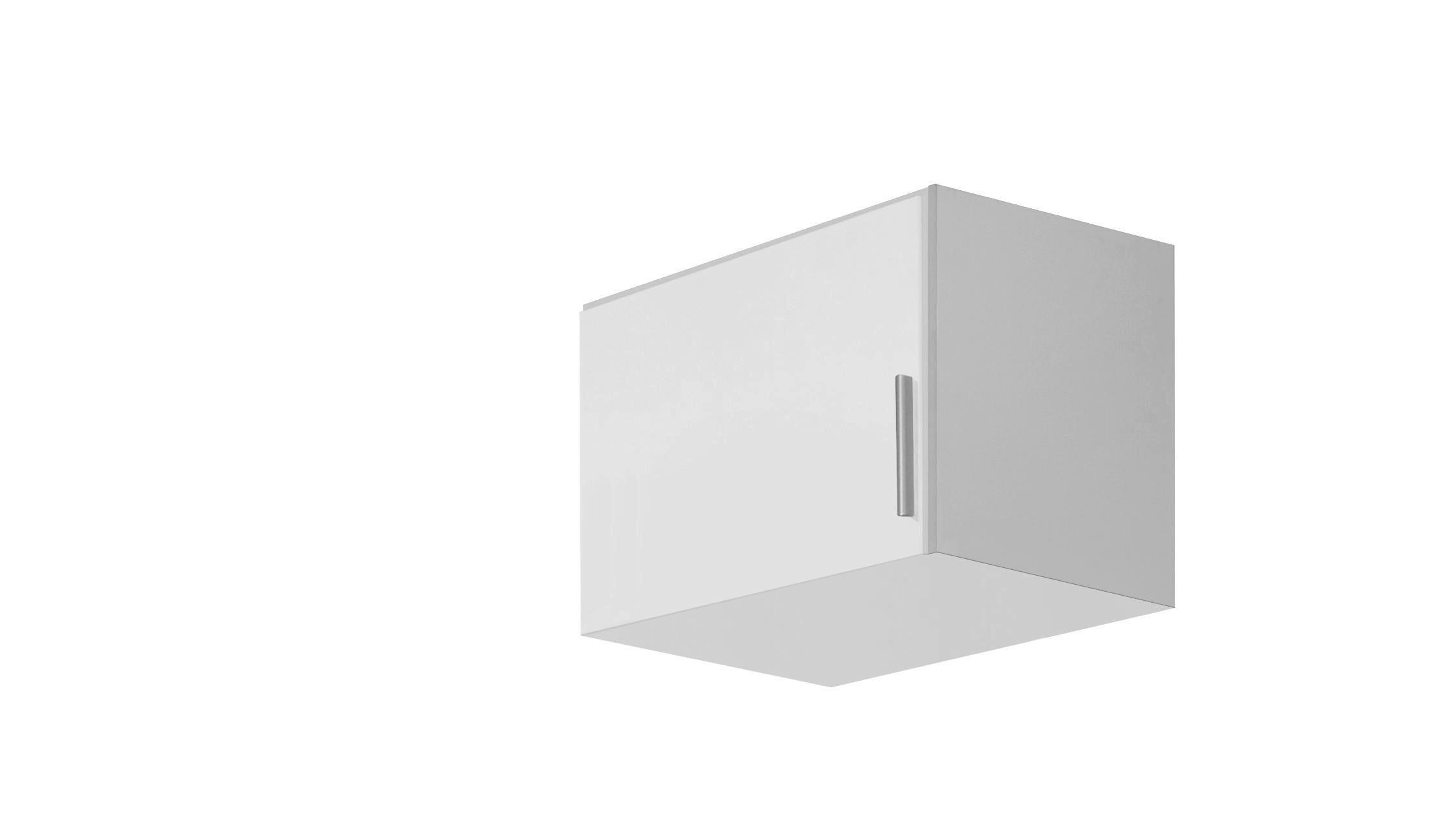 AUFSATZSCHRANK 47/39/54 cm Weiß, Weiß Hochglanz - Weiß Hochglanz/Alufarben, Design, Kunststoff (47/39/54cm) - Carryhome