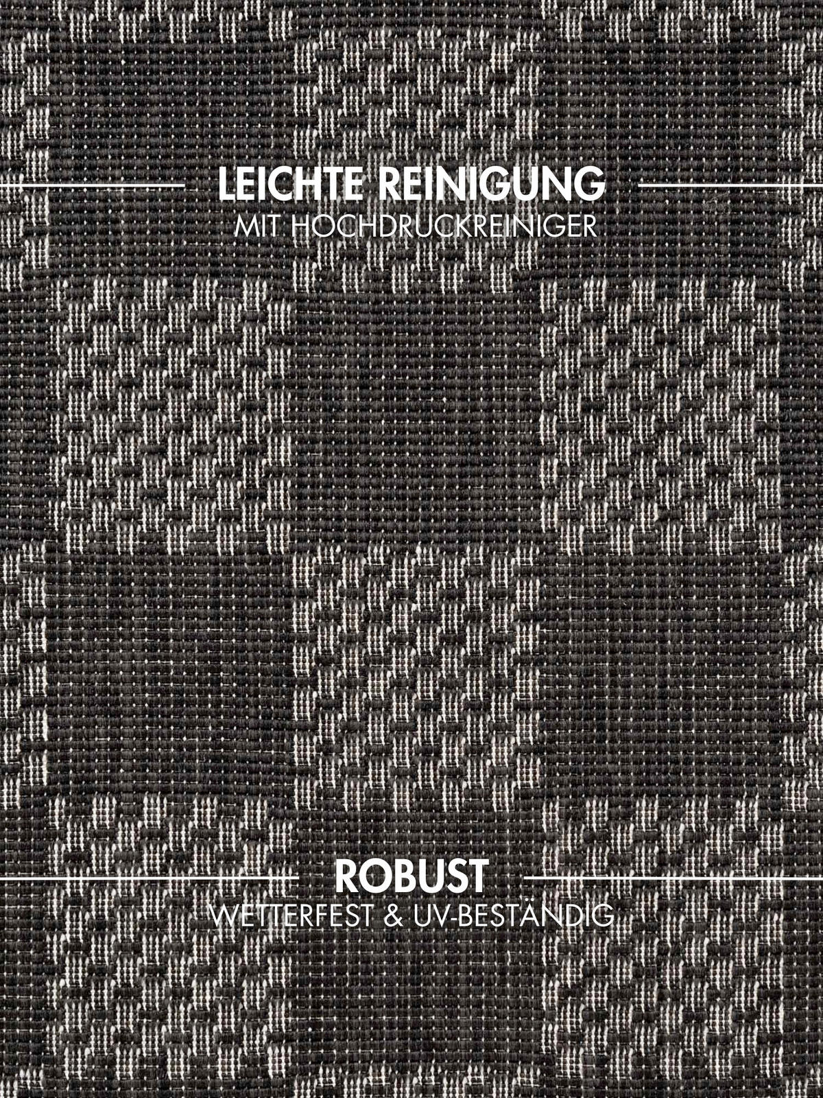 FLACHWEBETEPPICH 120/170 cm Haringey Schwarz, Weiß rechteckig  - Schwarz/Weiß, Basics, Kunststoff (120/170cm)