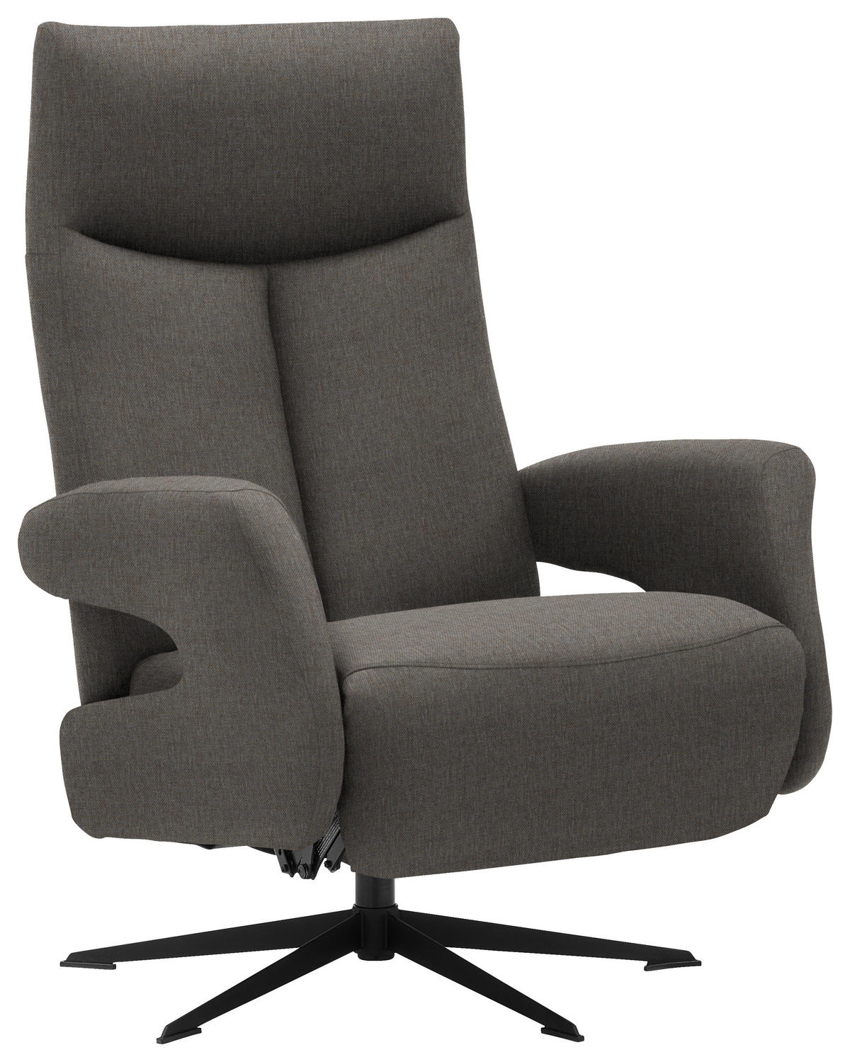 RELAXSESSEL in Textil Greige  - Greige/Schwarz, Design, Textil/Metall (74/105/82cm) - Welnova
