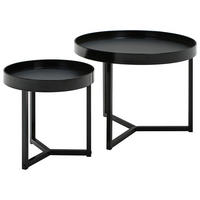 COUCHTISCHSET in Metall, Holzwerkstoff  - Schwarz, Design, Holzwerkstoff/Metall - MID.YOU