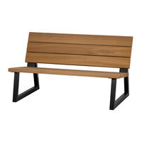 GARTENBANK 138/78/82 cm Abachi   - Schwarz/Naturfarben, MODERN, Holz/Metall (138/78/82cm) - Livetastic