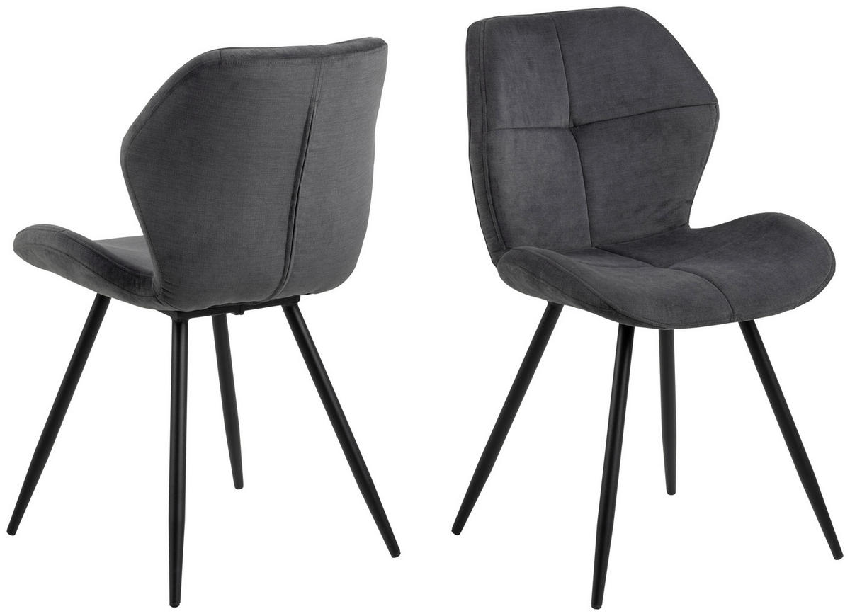 ŽIDLE, antracitová, černá - černá/antracitová, Trend, kov/textil (48/82,5/55cm) - MID.YOU