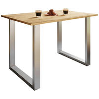 ESSTISCH in Metall, Holzwerkstoff 110/80/76 cm   - Honigeiche/Silberfarben, Design, Holzwerkstoff/Metall (110/80/76cm) - MID.YOU