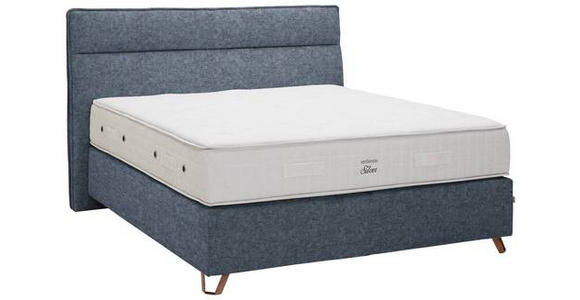 BOXSPRINGBETT 180/200 cm  in Blau  - Blau/Kupferfarben, KONVENTIONELL, Textil/Metall (180/200cm) - Ambiente