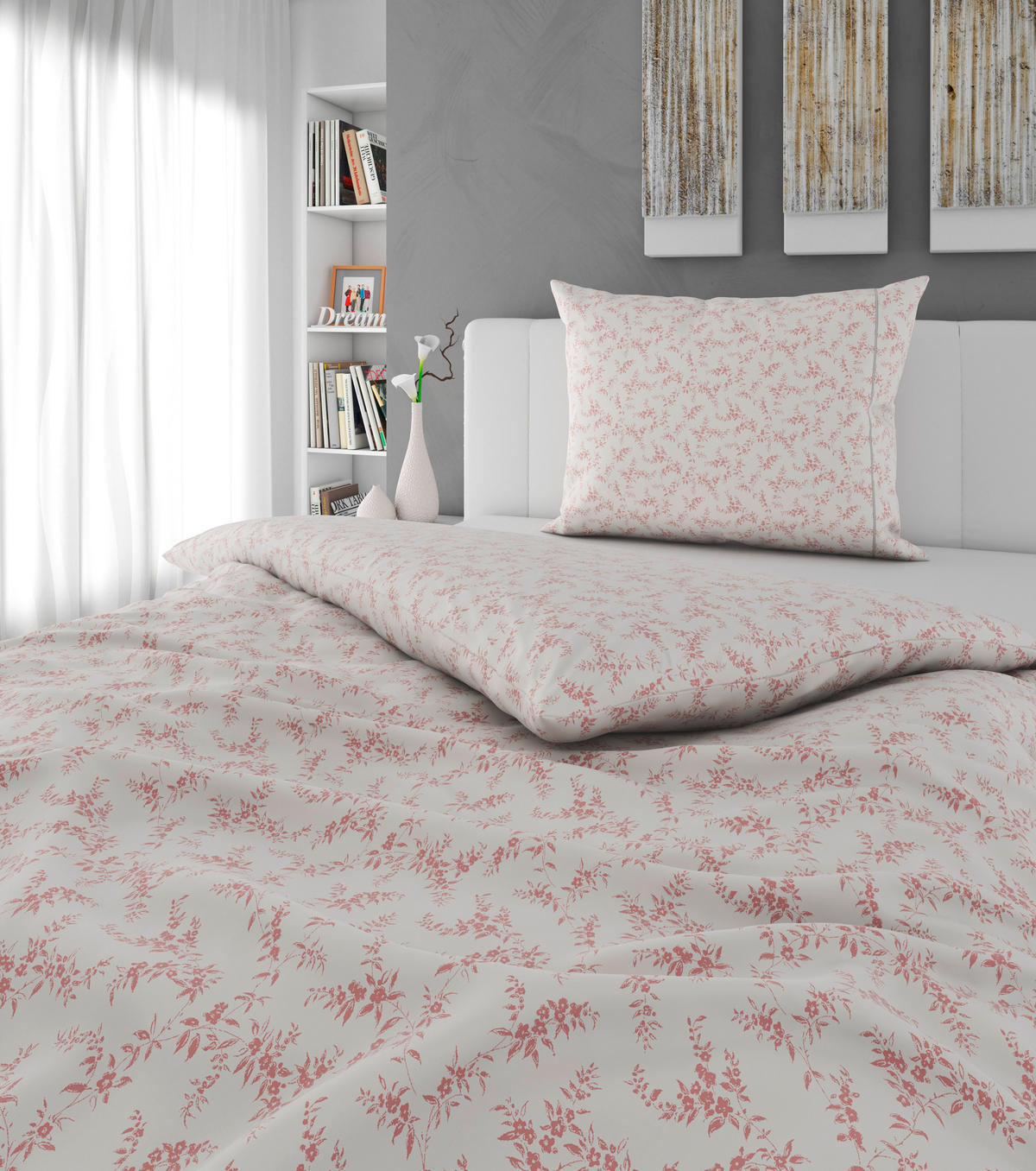 BETTWÄSCHE Mavie Satin 160/210 cm  - Pink/Silberfarben, KONVENTIONELL, Textil (160/210cm) - Esposa