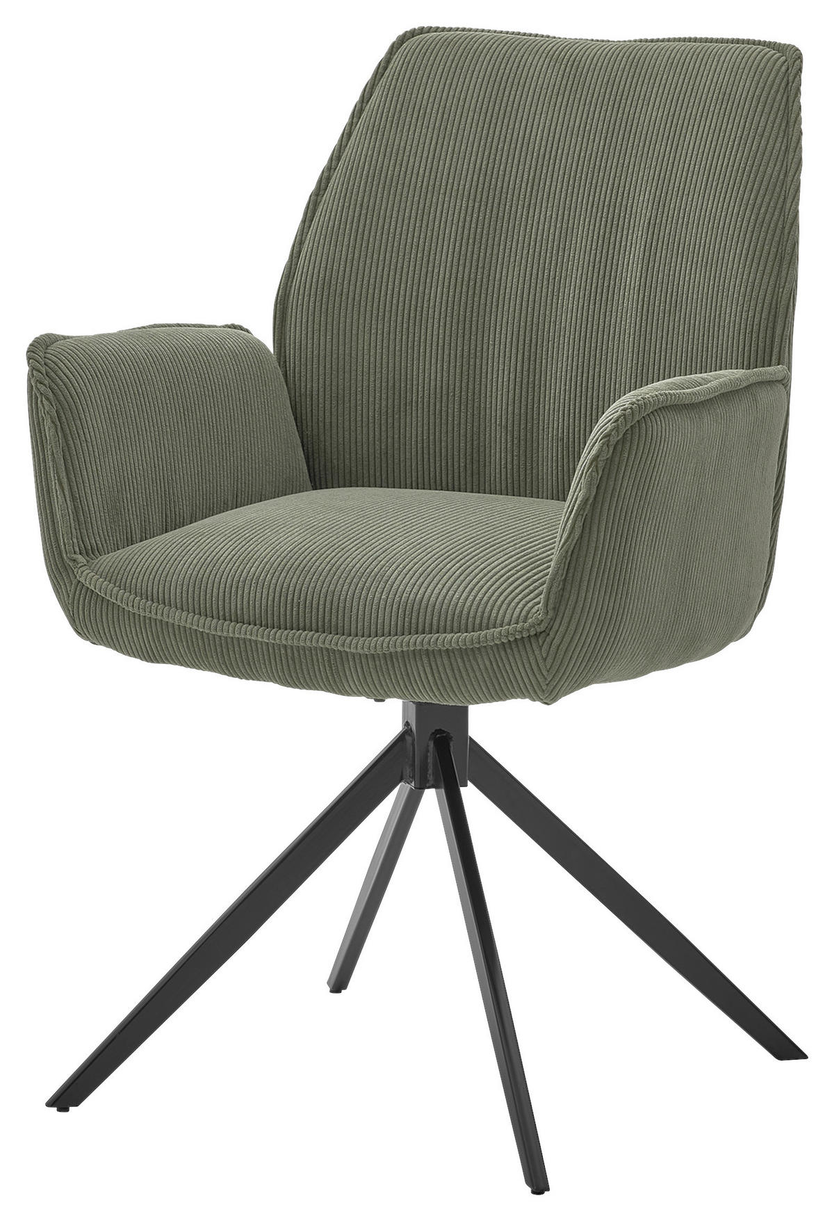 ARMLEHNSTUHL  in Cord  - Waldgrün/Schwarz, Design, Textil/Metall (63/91/65cm) - Musterring
