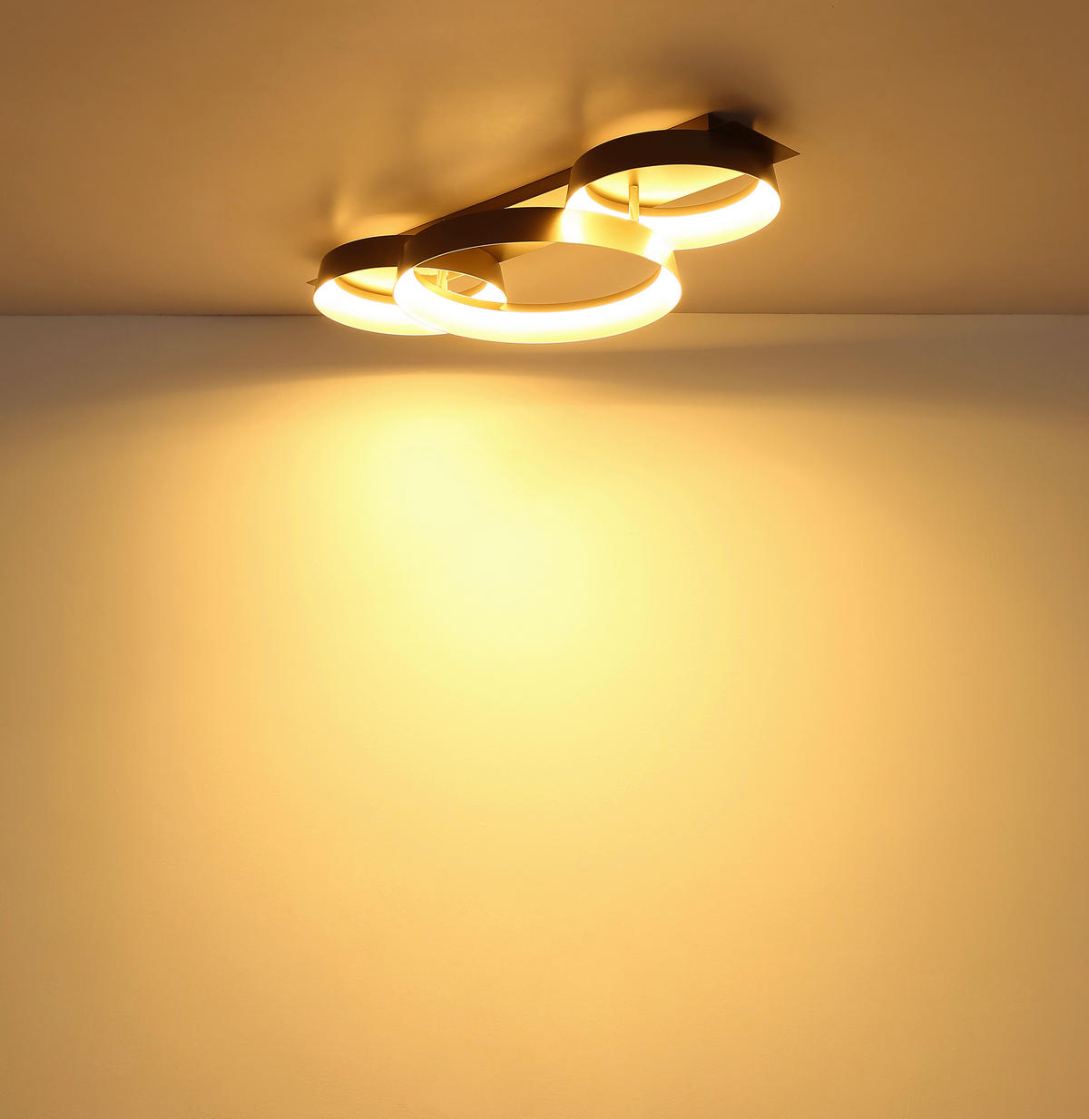 LED-DECKENLEUCHTE 70/35/12 cm   - Opal/Braun, Design, Kunststoff/Metall (70/35/12cm) - Globo