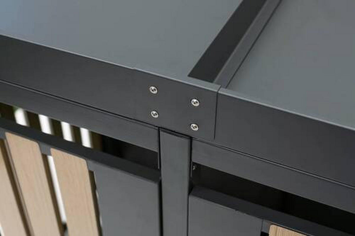 MÜLLTONNENBOX - Anthrazit/Naturfarben, Basics, Metall (84/125/134cm)
