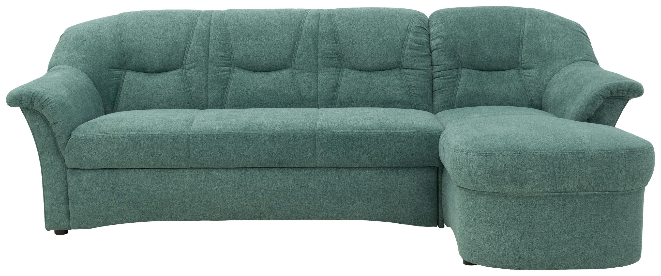 ECKSOFA Petrol Mikrofaser  - Petrol/Schwarz, KONVENTIONELL, Kunststoff/Textil (232/146cm) - MID.YOU