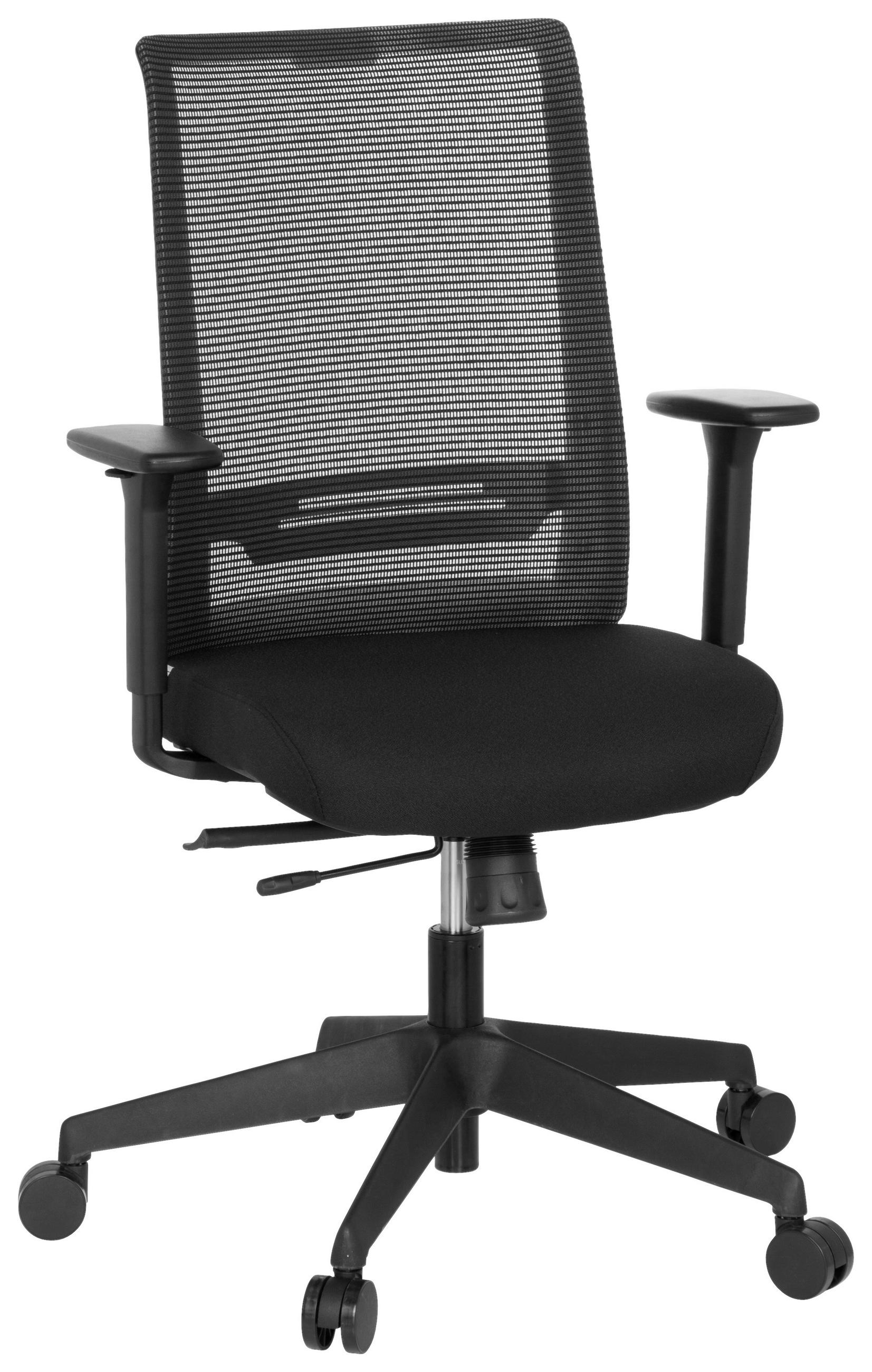 DREHSTUHL Netzbespannung, Flachgewebe Schwarz  - Schwarz, MODERN, Kunststoff/Textil (65/108/54cm) - MID.YOU