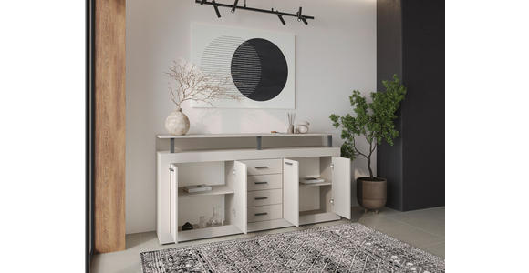 SIDEBOARD in 195/88/38 cm - Kaschmir/Anthrazit, Basics, Holzwerkstoff/Kunststoff (195/88/38cm) - Xora
