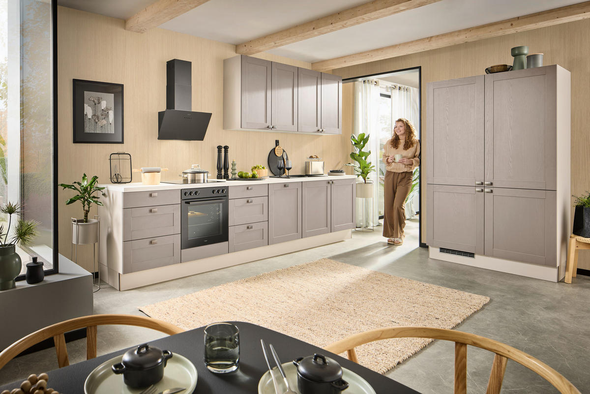 ECKKÜCHE XO50 360/120 cm  in Grau, Kaschmir  - Kaschmir/Creme, Design, Holzwerkstoff/Metall (360/120cm) - Xora