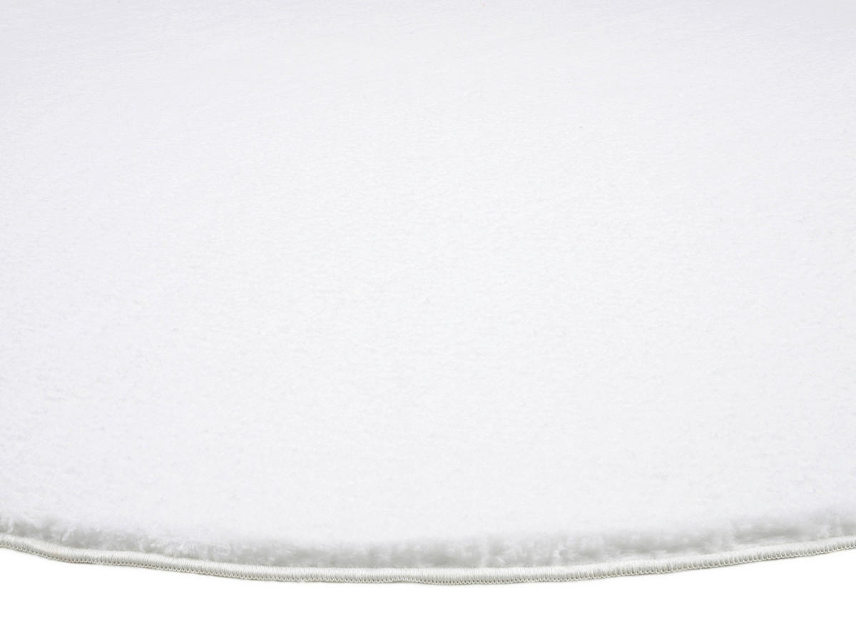 FELLTEPPICH 80 cm Blana Weiß rund  - Weiß, Basics, Textil (80cm) - Novel