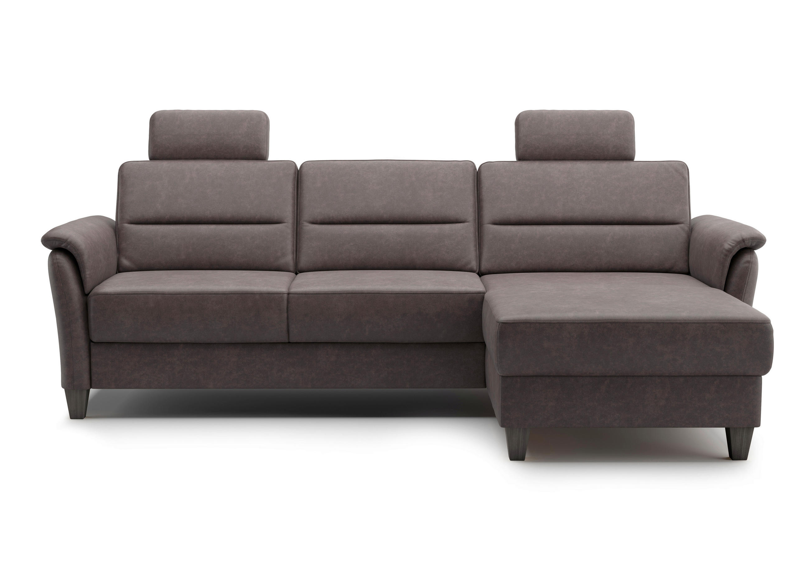 ECKSOFA in Mikrofaser Braun  244/163 cm  - Wengefarben/Braun, KONVENTIONELL, Holz/Textil (244/163cm) - Sit & More