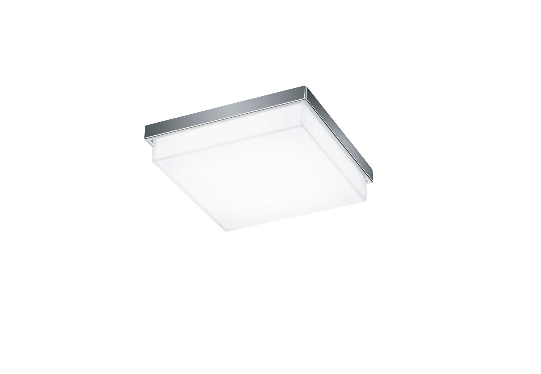 LED-DECKENLEUCHTE Cosi 21/21/6 cm   - Chromfarben, Design, Glas/Metall (21/21/6cm) - Helestra