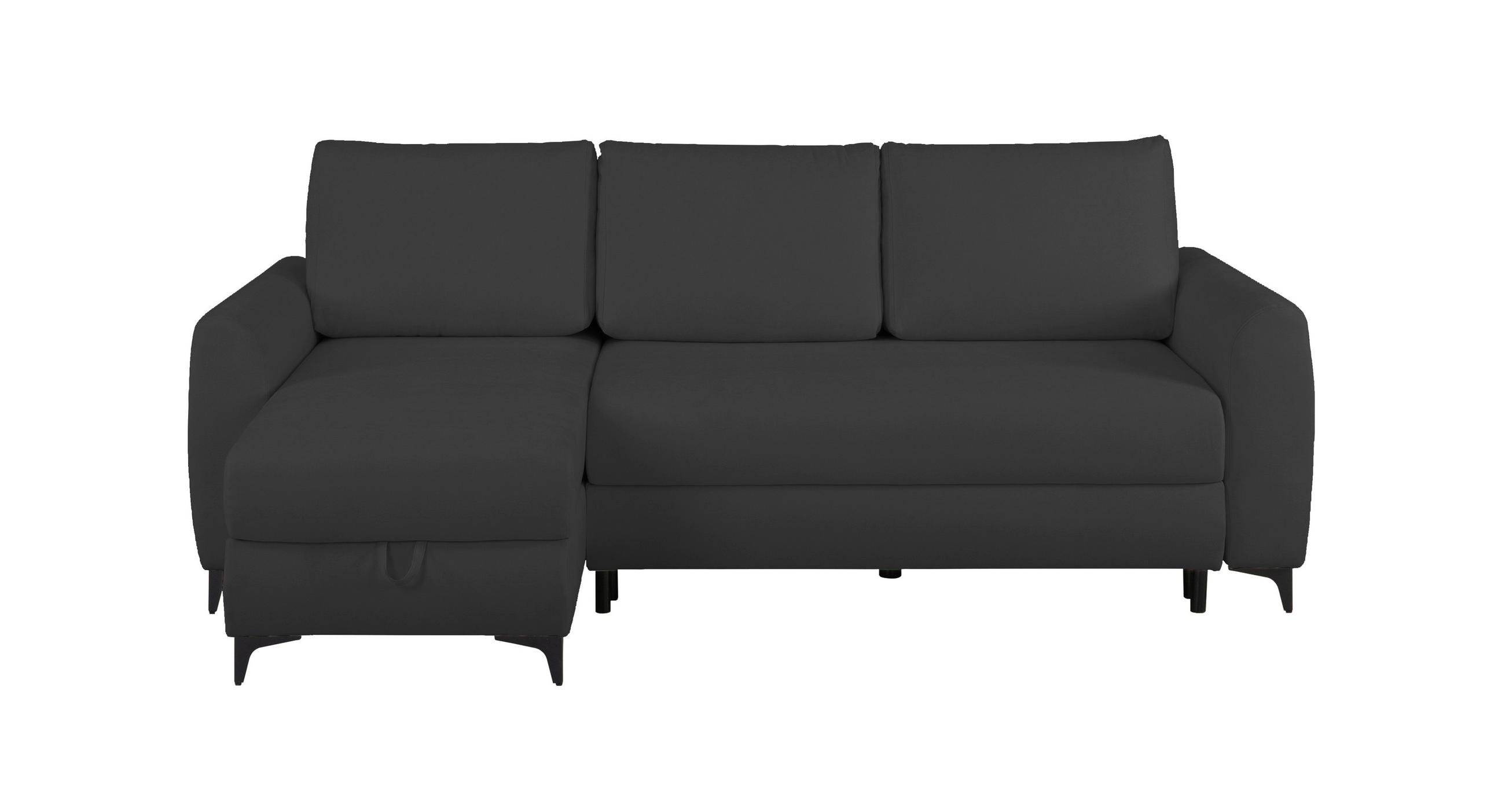 ECKSOFA Moli Anthrazit  - Anthrazit/Schwarz, Design, Textil/Metall (236/148cm) - MID.YOU