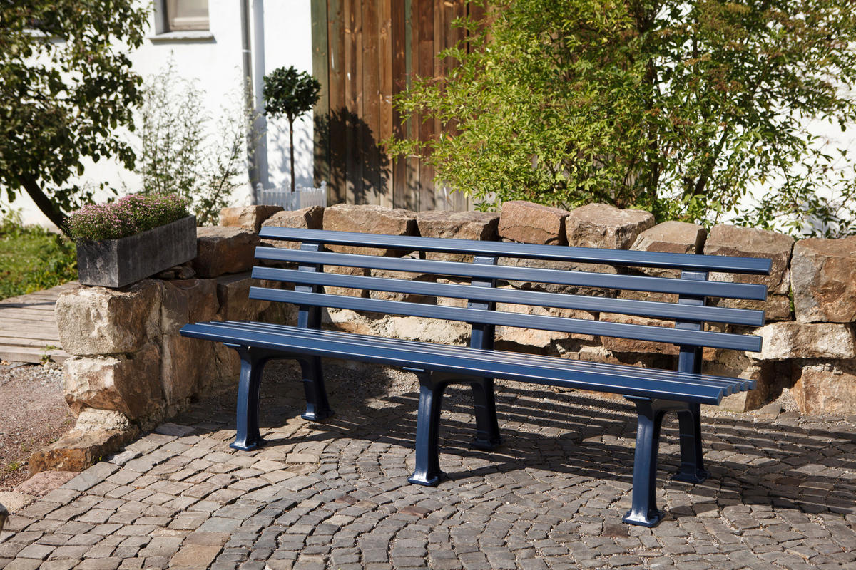 GARTENBANK 200/74/54 cm   - Blau, Basics, Kunststoff (200/74/54cm) - Modante