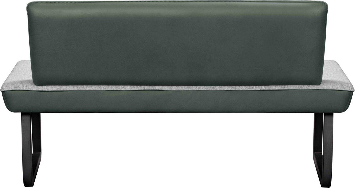 SITZBANK 150/88/60 cm Webstoff Grün, Hellgrau Buche vollmassiv  - Hellgrau/Schwarz, KONVENTIONELL, Holz/Textil (150/88/60cm) - Novel