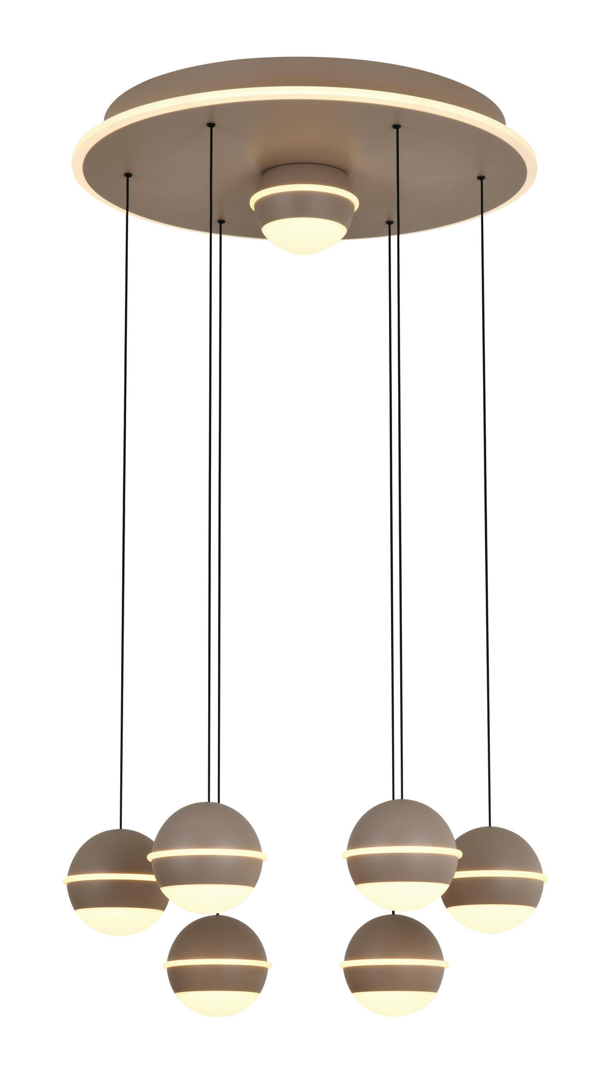 LED-HÄNGELEUCHTE Biarritz 46/150/46 cm  - Sandfarben, Design, Kunststoff/Metall (46/150/46cm)