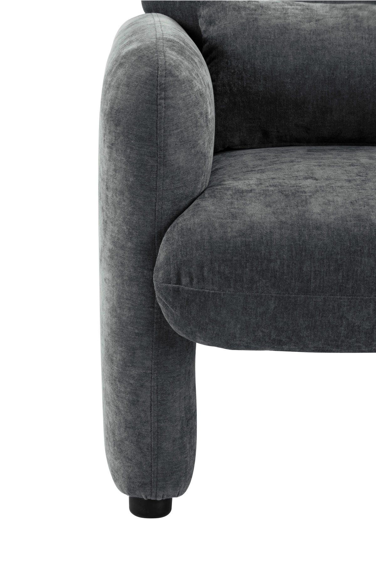 SESSEL in Samt Grau  - Schwarz/Grau, Design, Kunststoff/Textil (83/83/76cm) - MID.YOU