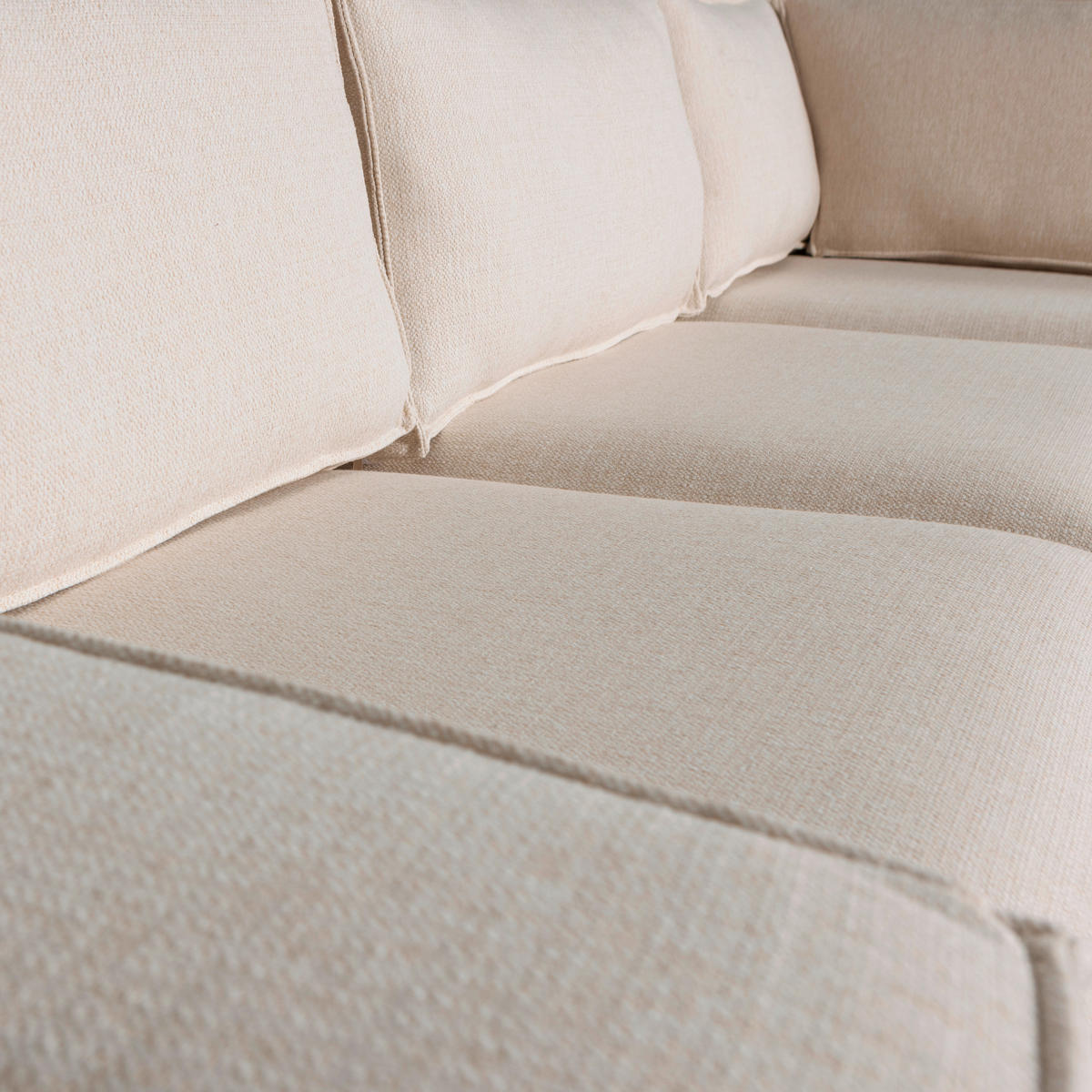 ECKSOFA in Webstoff Naturfarben  283/197 cm  - Schwarz/Naturfarben, Design, Holzwerkstoff/Kunststoff (283/197cm) - Livetastic