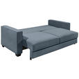 SCHLAFSOFA Mikrovelours Blau  - Blau/Schwarz, Design, Kunststoff/Textil (232/92/115cm) - Carryhome