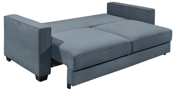 SCHLAFSOFA Mikrovelours Blau  - Blau/Schwarz, Design, Kunststoff/Textil (232/92/115cm) - Carryhome