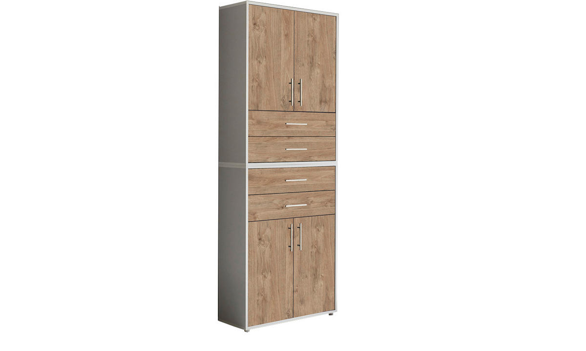AKTENSCHRANK Grau, Eichefarben  - Eichefarben/Grau, MODERN, Holzwerkstoff (84,4/227,2/33cm) - MID.YOU