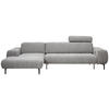 ECKSOFA in Chenille Grau  - Schwarz/Grau, Design, Textil/Metall (167/311cm) - Xora