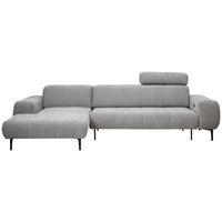 ECKSOFA in Chenille Grau  - Schwarz/Grau, Design, Textil/Metall (167/311cm) - Xora