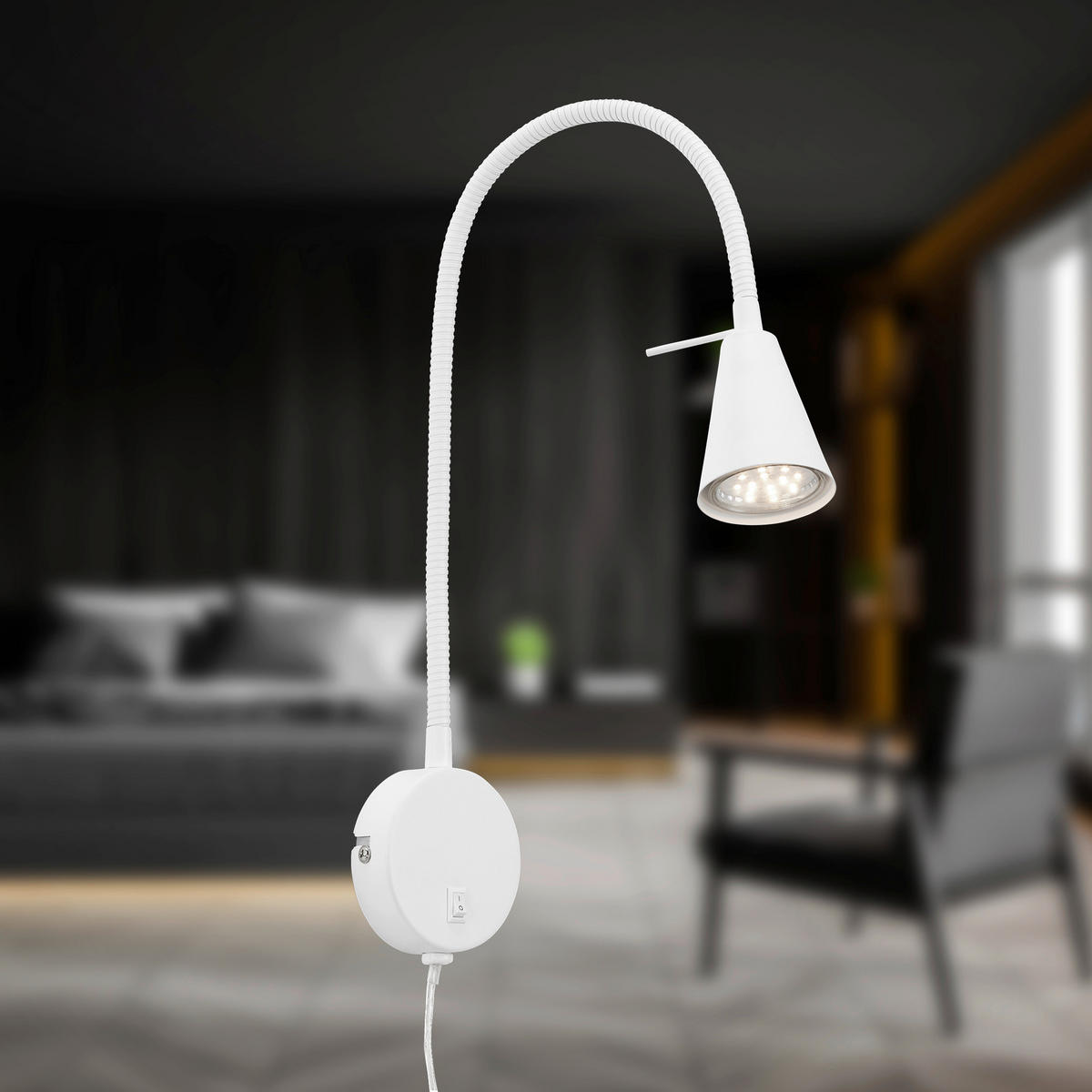 LED-WANDLEUCHTE 8/45 cm   - Weiß, KONVENTIONELL, Metall (8/45cm) - Briloner