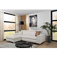 ECKSOFA  in Flachgewebe Greige  - Chromfarben/Greige, KONVENTIONELL, Textil/Metall (175/268cm) - Carryhome