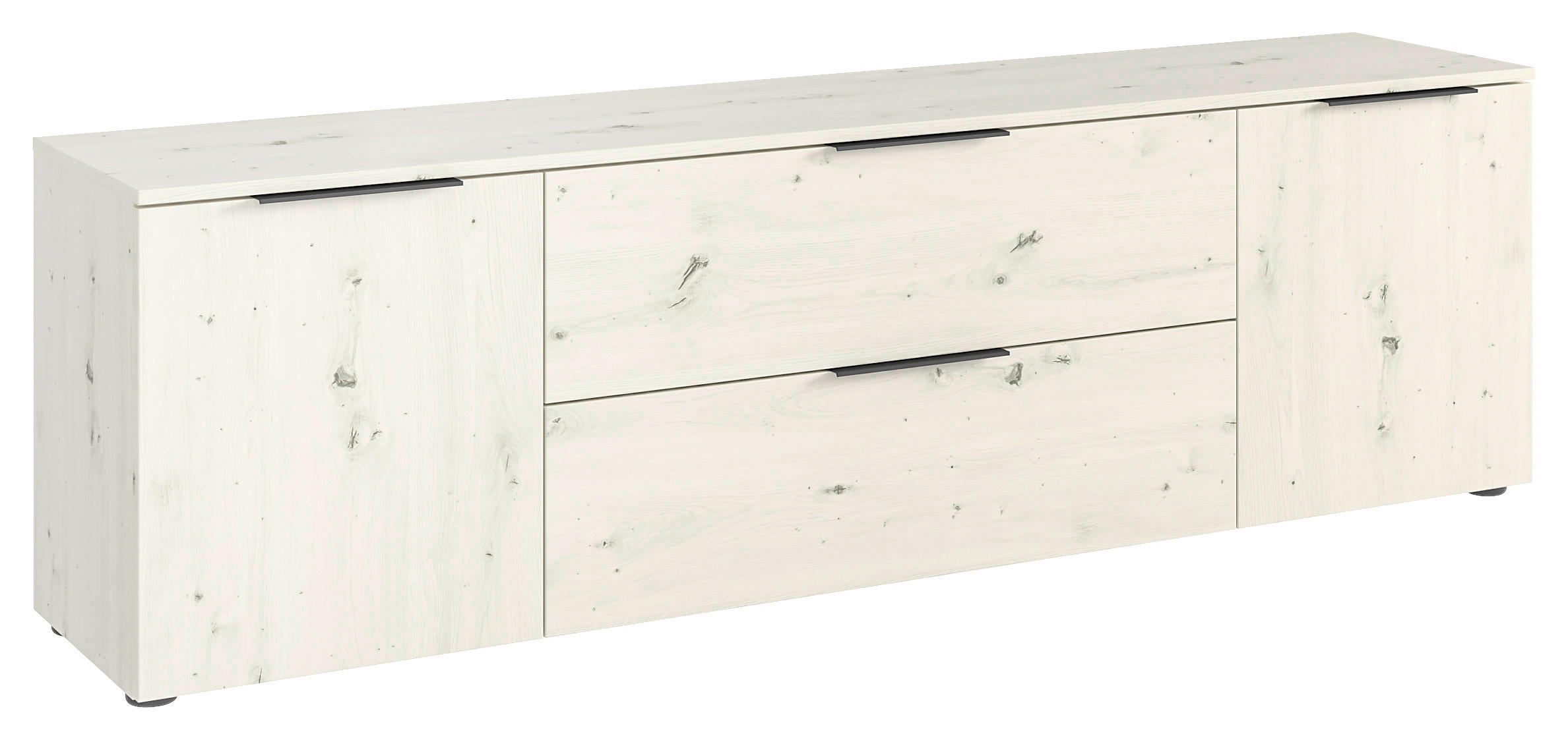 LOWBOARD Weiß - Schwarz/Weiß, Basics, Holzwerkstoff/Kunststoff (180,4/55/40cm)