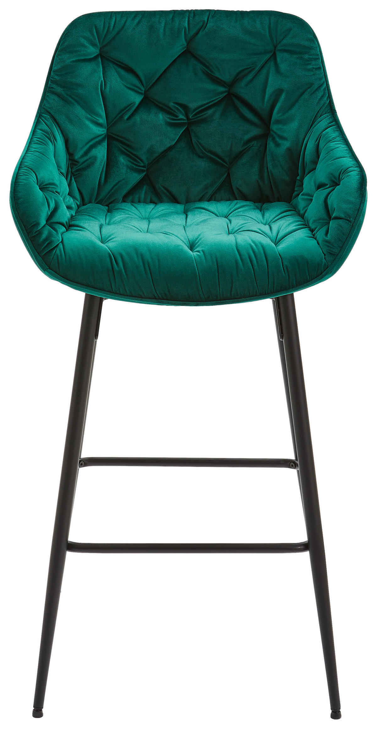 BARHOCKER in Holz, Metall, Textil Grün, Schwarz  - Schwarz/Grün, Modern, Holz/Textil (55/105/57cm) - Livetastic