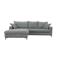 ECKSOFA  in Cord Grau  174/272 cm  - Schwarz/Grau, Design, Textil/Metall (174/272cm) - MID.YOU