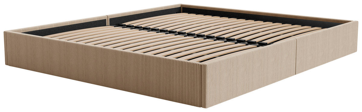 POLSTERBETT 240/200 cm,  in Cappuccino, Lattenrost, Bettkasten,  - Schwarz/Cappuccino, Design, Holz/Textil (240/200cm) - Boxxx