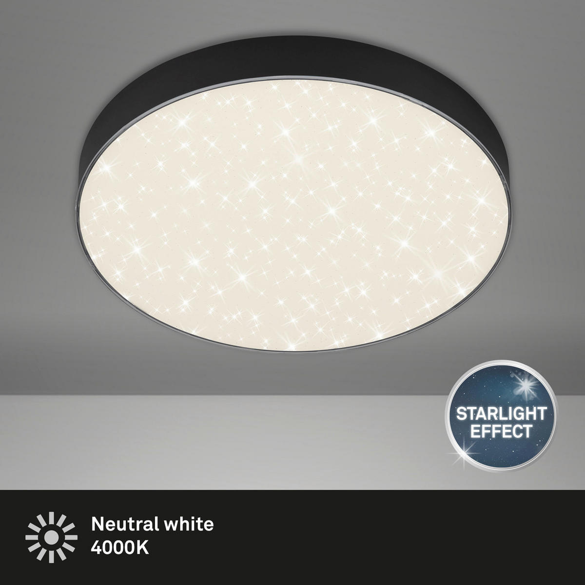 LED SVJETILJKA STROPNA  - crna, Design, plastika (28,7/3,6cm)