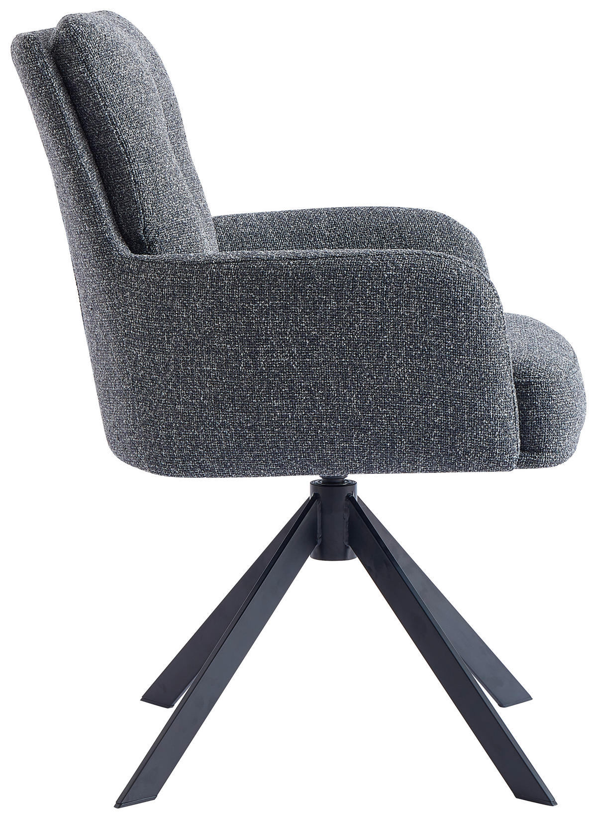 ARMLEHNSTUHL  in Eisen Webstoff  - Anthrazit/Schwarz, Design, Textil/Metall (60,5/67/88cm) - Novel