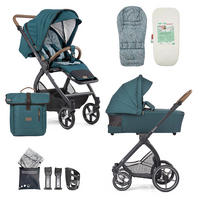 KINDERWAGENSET  FX4 Swing Set  Petrol  - Petrol/Schwarz, Basics, Textil (100/55/130cm) - Gesslein