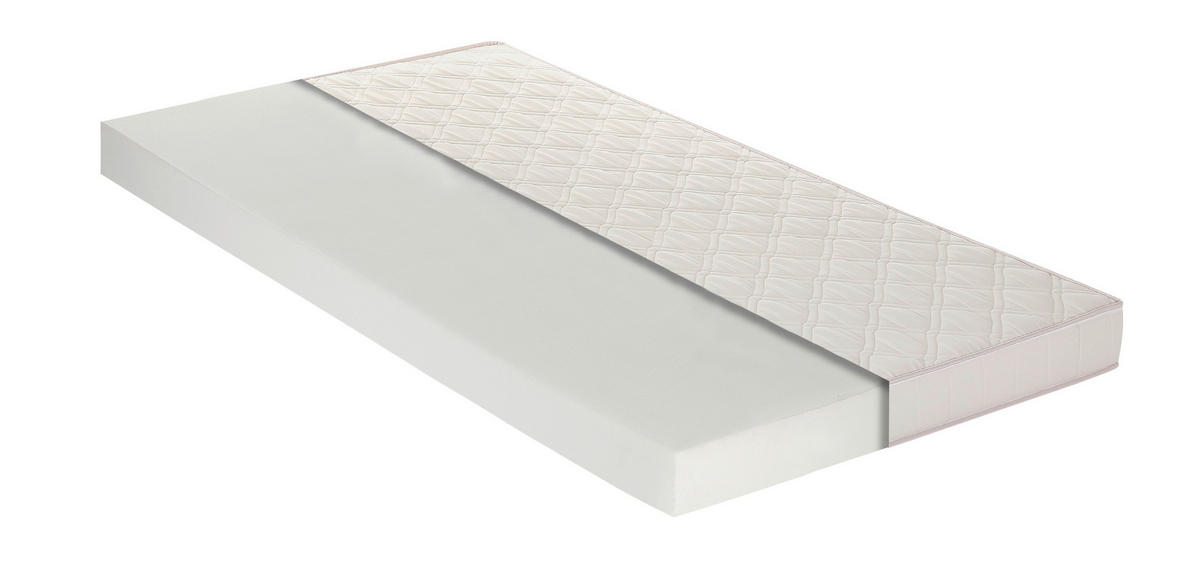 KALTSCHAUMMATRATZE 100/200 cm Höhe ca. 13 cm  - Weiß, Basics, Textil (100/200cm) - P & B
