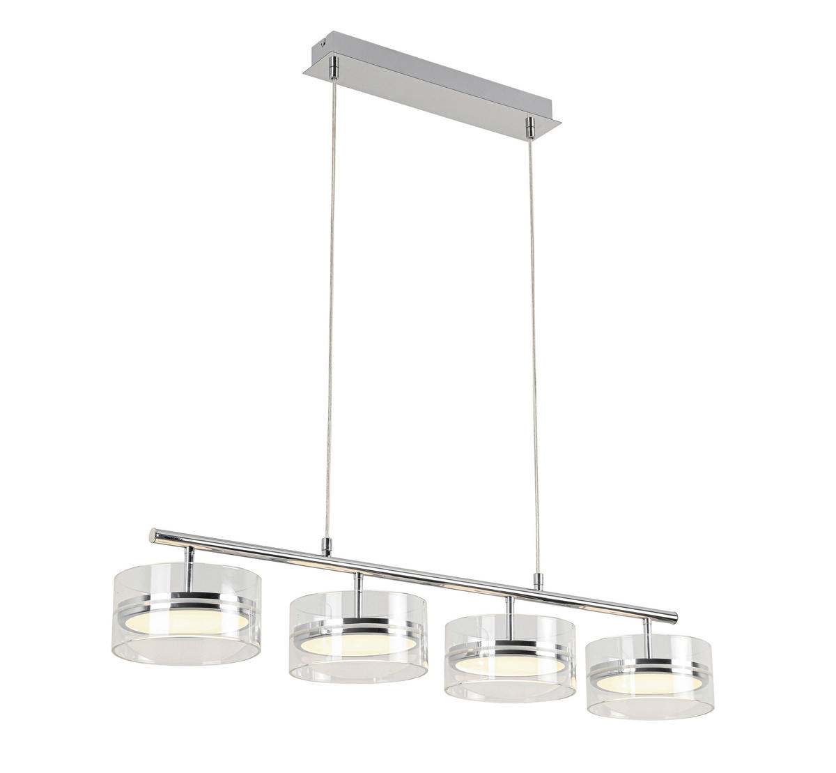 LED FÜGGŐLÁMPA 93/18/120 cm  - krómszínű, Design, műanyag/Üveg (93/18/120cm) - Ambiente