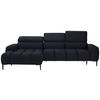 ECKSOFA in Webstoff Schwarz  - Schwarz, Design, Textil/Metall (177/270cm) - Welnova