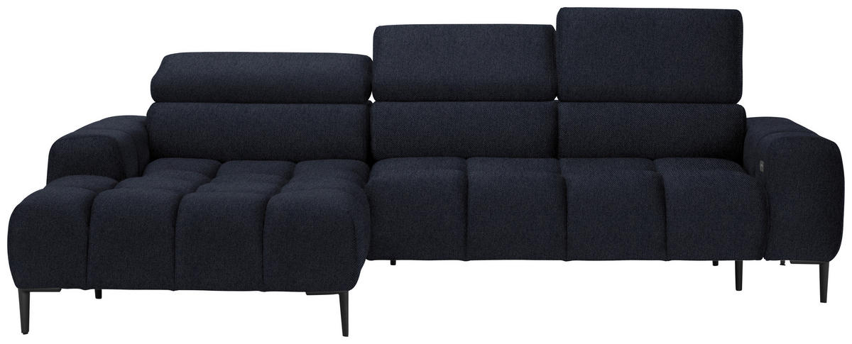 ECKSOFA in Webstoff Schwarz  - Schwarz, Design, Textil/Metall (177/270cm) - Welnova