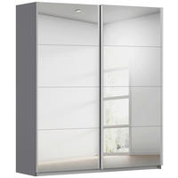 SCHWEBETÜRENSCHRANK 181/210/62 cm 2 Tür(en)-türig Grau  - Alufarben/Grau, KONVENTIONELL, Glas/Holzwerkstoff (181/210/62cm) - home24
