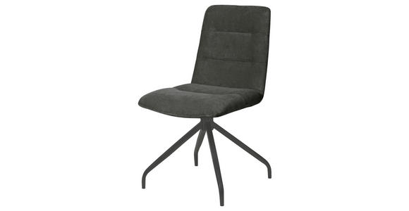 STUHL Webstoff Dunkelgrau - Dunkelgrau/Schwarz, Design, Textil/Metall (50/90/63cm) - Carryhome