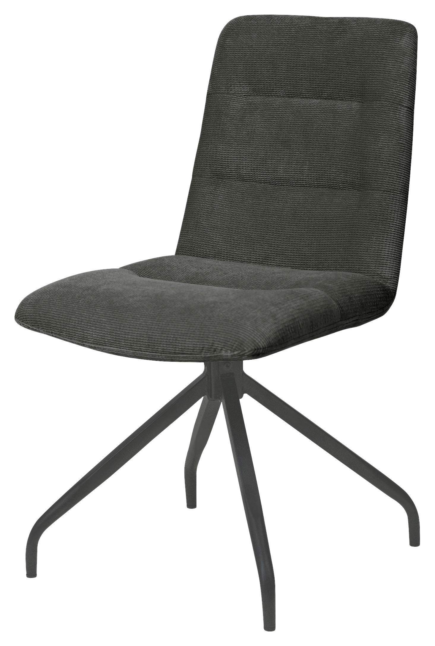 STUHL Webstoff Dunkelgrau  - Dunkelgrau/Schwarz, Design, Textil/Metall (50/90/63cm) - Carryhome