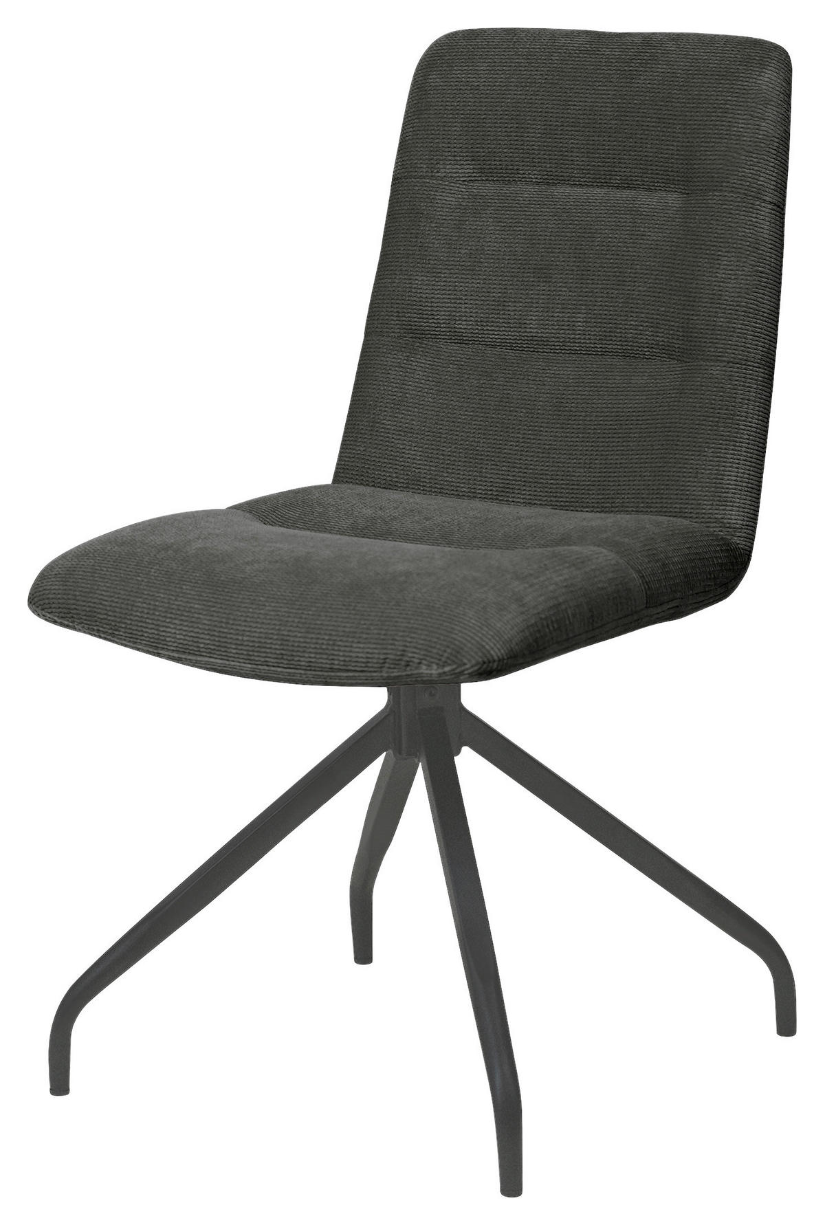 STUHL Webstoff Dunkelgrau  - Dunkelgrau/Schwarz, Design, Textil/Metall (50/90/63cm) - Carryhome